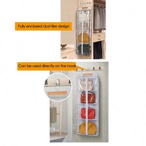 Organisateur de rangement suspendu pour sacs à main, nouveau sac de rangement pour placard avec 4 étagères pour optimiser l'espace de la garde-robe - Product Image 4