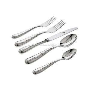 Service de couverts polis en acier inoxydable, avec manche fait à la main en argent martelé, service de couverts uniques, 6 pièces - Product Image 4