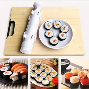 Máquina de Sushi, accesorios de cocina, herramienta de rollo de arroz, molde, Bazooka, rollo de carne de verduras, bolsa Opp, Onigiri de plástico, 100 mórden