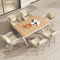 Ensemble de meubles d'extérieur en aluminium de style nordique minimaliste, meubles de patio et de jardin, résistant à l'eau et aux UV