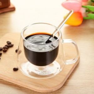 Vaso de Vidrio de Borosilicato Transparente de Alta Resistencia al Calor de 200 ml, de Doble Pared y Aislado, con Asa - Product Image 5