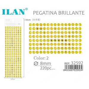 Ilan Adesivi Brillanti 8mm Giallo Banana 220pz Confezione Grande - Product Image 3