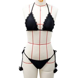 Tw Nieuw Design Bloem Kwast Badpak 2026 Sexy Kleine Verse Bloemenband Tweedelig Halter Badpak Effen Strings <span class=keywords><strong>Bikini</strong></span> Voor Vrouwen - Product Image 5