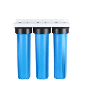 Filter air 3 tingkat, penyaring air tiga tahap 20 inci biru besar plastik Jumbo