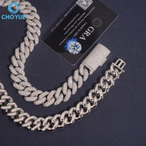 Collar de Plata de Ley S925 con Eslabones Cubanos, Estilo Celebridad, con Incrustaciones de Moissanita, Joyería de Regalo de Moda Urbana Hip Hop Clásica - Product Image 4