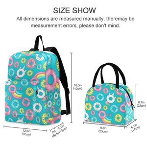 New Arrivals School Bags With Meal Boxes Donut Print Backpack <b>Lunch</b> Box Children School Bag <b>Sets</b> - Product Image 2