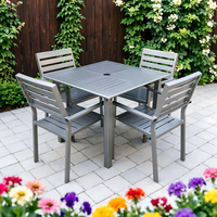 Ensemble de salle à manger carré en aluminium pour patio, résistant aux intempéries, table et chaises pour jardin, hôtel, villa