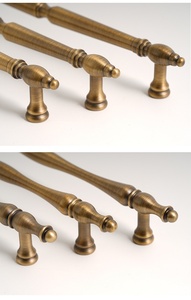 Puxador de Latão Sólido para Armário de Cozinha, Puxador Retrátil em Bronze, Ferragens Estilo Francês Americano para Guarda-Roupa e Maçanetas de Porta de Cozinha - Product Image 4