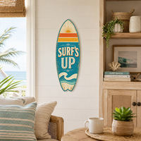 Plaque en métal vintage « Surfs up » pour la décoration murale de la maison de plage ou du bar, en relief, personnalisée, fabrication directe d'usine OEM