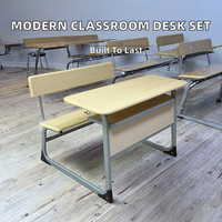Table et chaise d'école de conception moderne de haute qualité, mobilier de classe pour enfants avec plateau en MDF et structure en métal