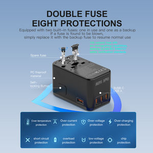 OULIYO 140W Carga súper rápida 4 puertos Adaptador <span class=keywords><strong>de</strong></span> viaje universal mundial Personalización <span class=keywords><strong>de</strong></span> fábrica 1 USB y 3 <span class=keywords><strong>cargador</strong></span> <span class=keywords><strong>de</strong></span> viaje <span class=keywords><strong>tipo</strong></span> C - Product Image 6