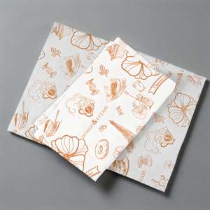 Papel encerado para carnicería, de calidad alimentaria, a prueba de grasa, con logo impreso a doble cara, para envolver fideos/ensaladas - Product Image 3