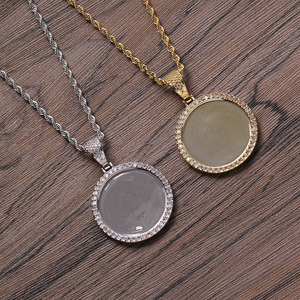 PP06 Hip Hop <strong>Photo</strong> <strong>Pendant</strong> with Rope Chain Brass Micro Pave with CZ Stones Necklace Jewelry for Men and Women - Product Image 4