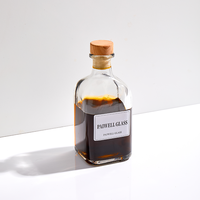 Botellas de Vidrio Cuadradas Vacías de 100ml, 250ml, 300ml, 375ml, 500ml para Vodka, Whisky, Ron - Botella de Vidrio Premium con Tapón
