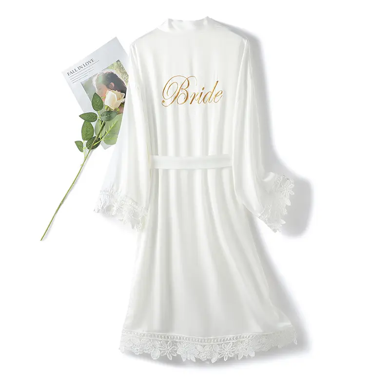 NANTEX Luxury Ladies Bridal Bridesmaid Polyester Satin Wedding Robes Dresses