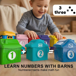 Set Trenino con Animali della Fattoria, Giocattoli Educativi Interattivi per l'Apprendimento della Matematica, Marionette da Dito, Giochi Montessori STEM per Bambini - Product Image 3