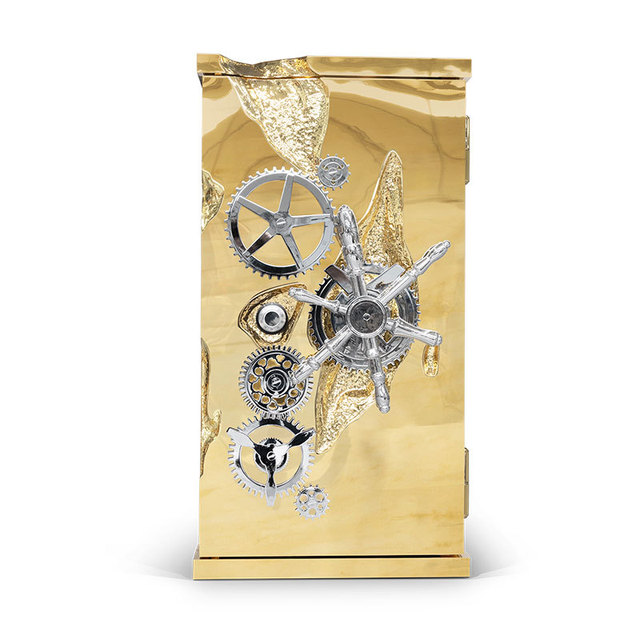High End Large Luxury Silver-Plated Stainless Steel Safe Millionaire Box Cooling for Watches Jewelry Money Home Furniture