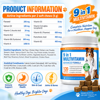 Complément alimentaire pour chien 9-en-1 sous marque blanche – Bouchées tendres saveur poulet pour le soutien immunitaire, digestif, cutané et pelliculaire – Fabricant OEM