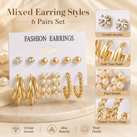 Ensemble de boucles d'oreilles pendantes tendance, plaqué or, en alliage torsadé, créoles lisses et épaisses pour femmes