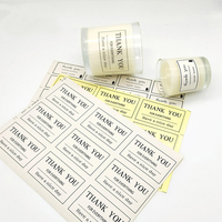Feuilles d'autocollants personnalisés « Merci » imprimés, étiquettes adhésives faites à la main pour emballages de bougies en verre, pour petites entreprises