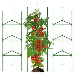 Clôture de jardin de 55 pouces enduite de PVC avec cadre en bois en plastique piquets de plantes en treillis végétal pour plantes grimpantes utilisation à la maison et à la ferme - Product Image 1