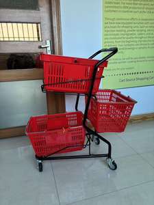 Carrito de Compras con Tres Cestas y Recubrimiento en Polvo de Color Negro, Tiendas en Filipinas, Carrito de Supermercado con Tres Cestas - Product Image 2