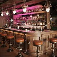 Comptoir de bar de luxe moderne sur mesure, design de comptoir de magasin de détail en bois