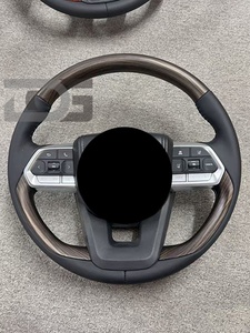 Volant pour Toyota RAV4 2013-2018, Corolla 2014-2019, <span class=keywords><strong>Scion</strong></span> <span class=keywords><strong>IM</strong></span> 2016, cuir perforé, poignée en bois, accessoires intérieurs - Product Image 4