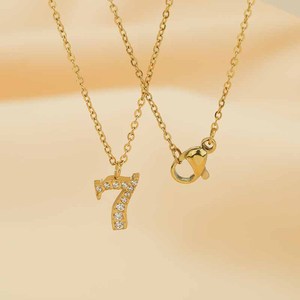 Sang Trọng Thép Không Gỉ & Titan Kỹ Thuật Số Mặt Dây Chuyền Vòng Cổ Phong Cách Cổ Điển Phật Giáo Biểu Tượng Tôn Giáo Với Zircon Số Liên Kết Chuỗi - Product Image 6