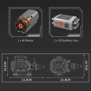 मोल्ड किंग 10204 प्लास्टिक इंजन बिल्डिंग ब्लॉक के लिए 1:8 पैमाने पर मोटर चालित सिलेंडर स्टेम टॉय - Product Image 5
