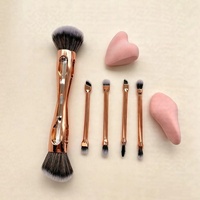 Meistverkauftes Professionelles Veganes Doppelendiges Make-up Pinsel Set Tierversuchsfreies Synthetisches Haar Magnetisches Design für Concealer Lippenbalsam