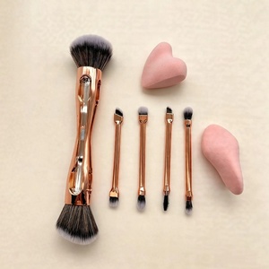 YRX Patent Dual-ended Multi Functional Eyeshadow And Face Brush Synthetic Hair 10 in 1 Makeup Brushes Magnetic And Sponge Set - Product Image 1