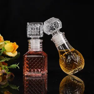 Hình Dạng Khác Nhau 50Ml Trong Suốt Nhỏ Rỗng Tinh Thần Whisky Chai Rượu Mini Glass Rượu Rượu Chai Với Vít Cap