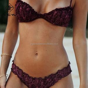 Fábrica de Trajes de Baño, Venta al por Mayor de Trajes de Baño, Diseño de Bikini Personalizado, Conjuntos de Bikini para Mujer, Dos Piezas, Tela Ecológica, Bikini con Textura Personalizada - Product Image 3