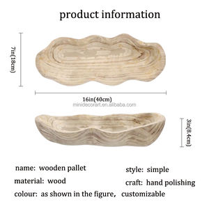 木製生地ボウル トレンディ モダン エコフレンドリー 木製素朴なフルーツアートボックス ギフト 多機能収納トレイ ホームオーガナイザー - Product Image 3