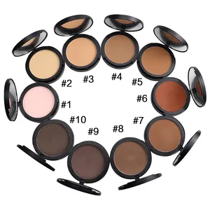 Precio de fábrica, Etiqueta Privada, alta calidad, 10 colores, bronceador, polvo facial prensado, impermeable, cubierta exprés, defecto de piel, maquillaje común - Product Image 1