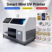 Imprimante UV d'origine usine A5+ à plat pour coques de téléphone, puzzles, balles de golf, pièces de monnaie, badges et projets DIY