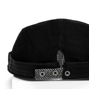 Casquette Peaky Caps en cuir PU style britannique, motif chevrons, en tweed, pour l'automne et l'hiver, chapeau béret chaud, style Ivy - Product Image 2