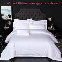 Ensemble de literie pour hôtel 5 étoiles, 100% coton pur haute densité, broderie personnalisée du logo, linge de lit