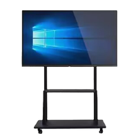 Monitor de Señalización Digital de 32 65 75 4k para Interiores, Soporte Ajustable en Altura, Pantalla LCD Vertical Portátil con Ruedas para Escuelas y Tiendas