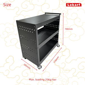 30\&quot; Iron Three-Layer <strong>Mobile</strong> <strong>Tool</strong> Trolley <strong>Cart</strong> with Side Peg Board for Garage <strong>Workshop</strong> Custom OEM Support - Product Image 2