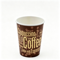 Gobelet à café en papier kraft compostable à paroi simple, personnalisable avec logo et motif sur mesure, jetable pour les restaurants de café chaud