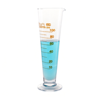 Gobelet doseur conique en verre résistant à la chaleur avec bec verseur, pour la quantification de réactifs de laboratoire, approvisionnement direct usine en gros