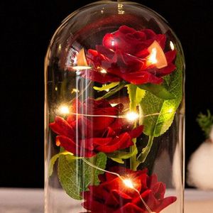 Decoración de San Valentín, Rosa Artificial con Luz LED, Flor Eterna Preservada, Regalo de San Valentín - Product Image 2