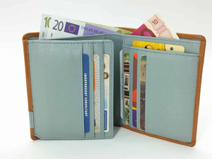 Mens Leather <b>Trifold</b> <b>Wallet</b> Long Design Money Holder Snap Closure with Multiple Card Slots and Note Storage - Product Image 3