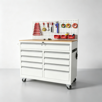 En stock, armoire à outils roulante noire OEM à 5 tiroirs, livraison rapide, coffre à outils en métal mobile, options personnalisables, capacité de charge de 250 kg