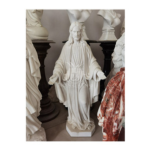 Estatua de Jesucristo Resucitado en Mármol Blanco para Decoración de Jardín - Product Image 3