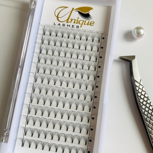 Mới tối đen PREMADE khối lượng người hâm mộ lông mi mở rộng 0.07mm 0.10mm 5D 6D 7D ngắn gốc promade người hâm mộ Lash khay CC Curl - Product Image 3