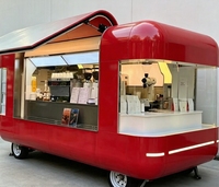 Food Truck et Remorque MobileKitchen en Fibre de Verre avec Châssis en Acier Inoxydable pour Services de BBQ, Pizza, Glaces, Café et Hot-dogs