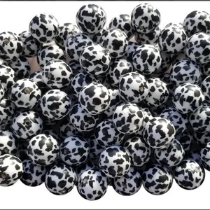 20mm Round Bulk Acrylic Cow Printed <strong>Beads</strong> <strong>Beads</strong>, DIY Coffee/pink/white <strong>Black</strong> Plastic Loose <strong>Bead</strong> ForJewelry Phone Keychain Making - Product Image 6